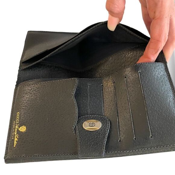 GUCCI Vintage Navy Blue Classic GG Motif Monogram Long Wallet - Picture 3 of 13